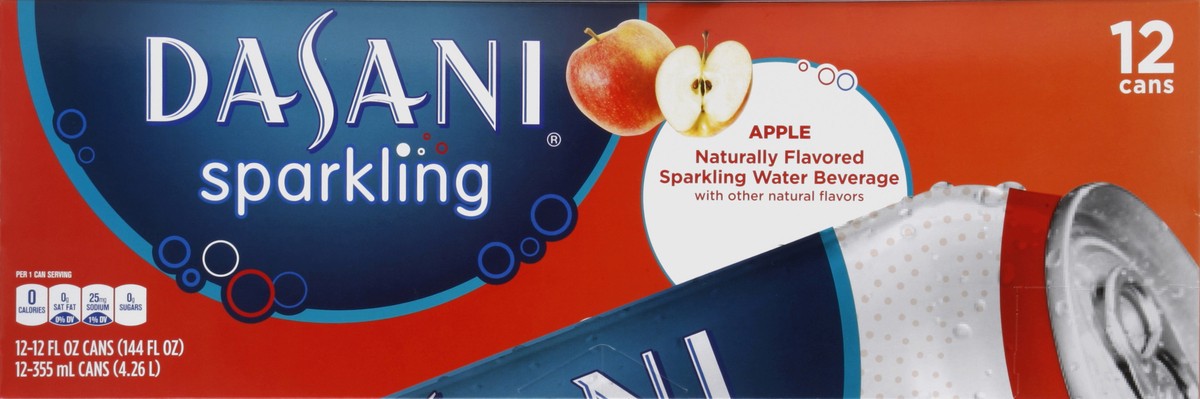 slide 2 of 6, Dasani Sparkling Water Beverage, Apple, 12 oz