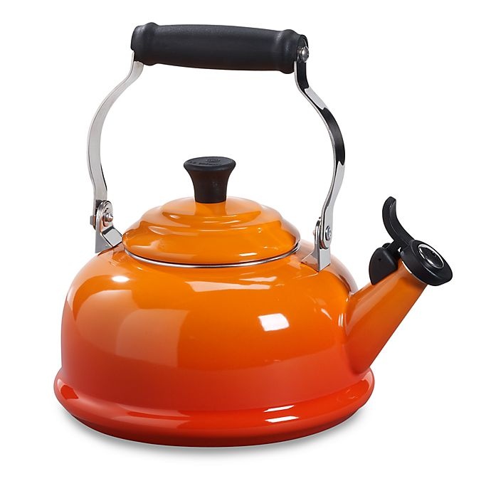 slide 1 of 1, Le Creuset Classic Whistling Tea Kettle - Flame, 1.7 qt