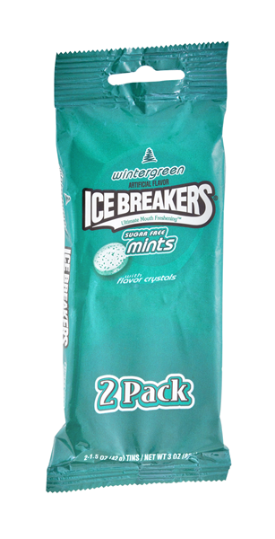 slide 1 of 1, Ice Breakers Wintergreen Sugar Free Mints, 2 ct; 3 oz