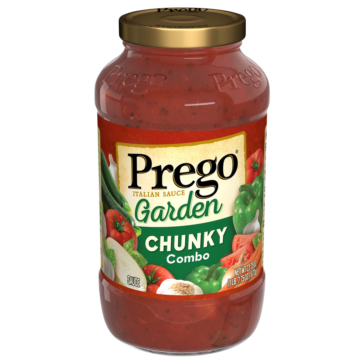 slide 1 of 4, Prego Chunky Combo Garden Harvest Pasta Sauce, 23.75 oz