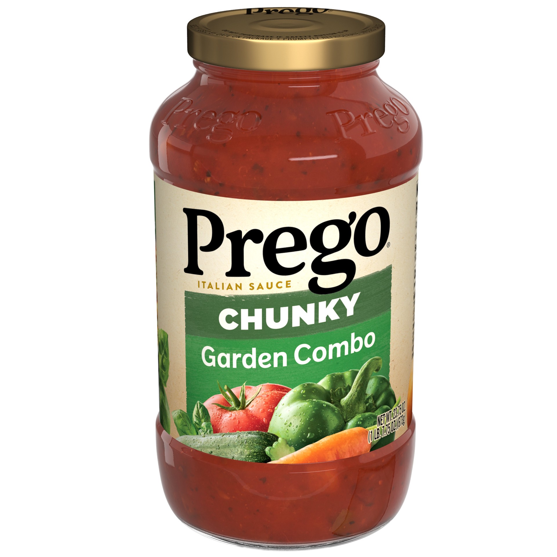 slide 1 of 5, Prego Chunky Combo Garden Harvest Pasta Sauce, 23.75 oz
