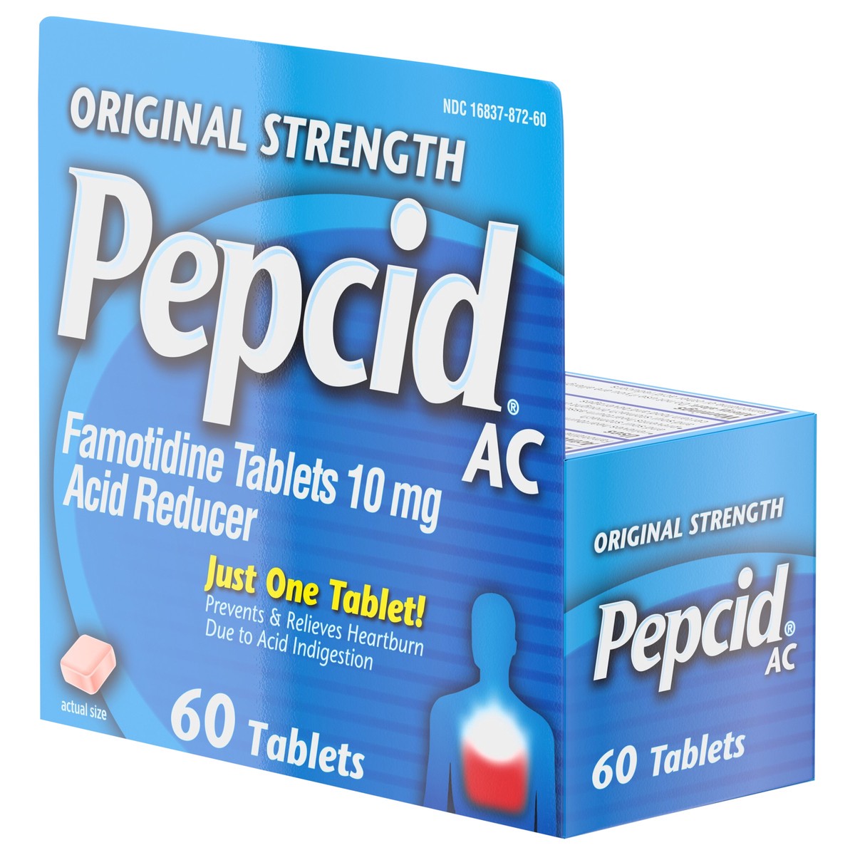 slide 3 of 8, Pepcid AC Famotidine Tablets, 60 ct