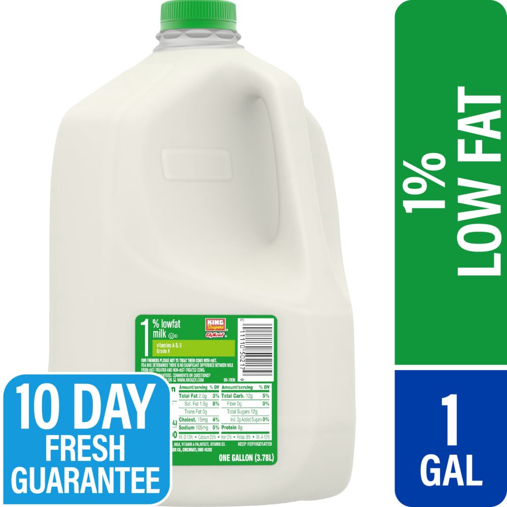slide 1 of 1, King Soopers 1% Lowfat Milk, 1 gal