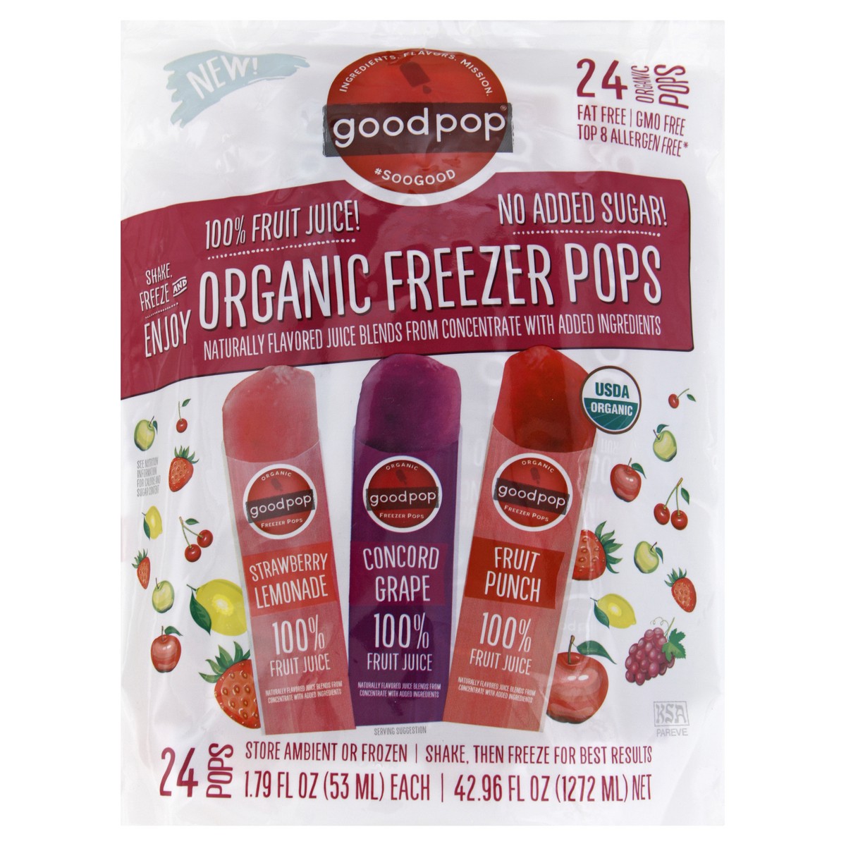 slide 2 of 3, GoodPop Freezer Pops 24 ea, 24 ct; 1.79 fl oz