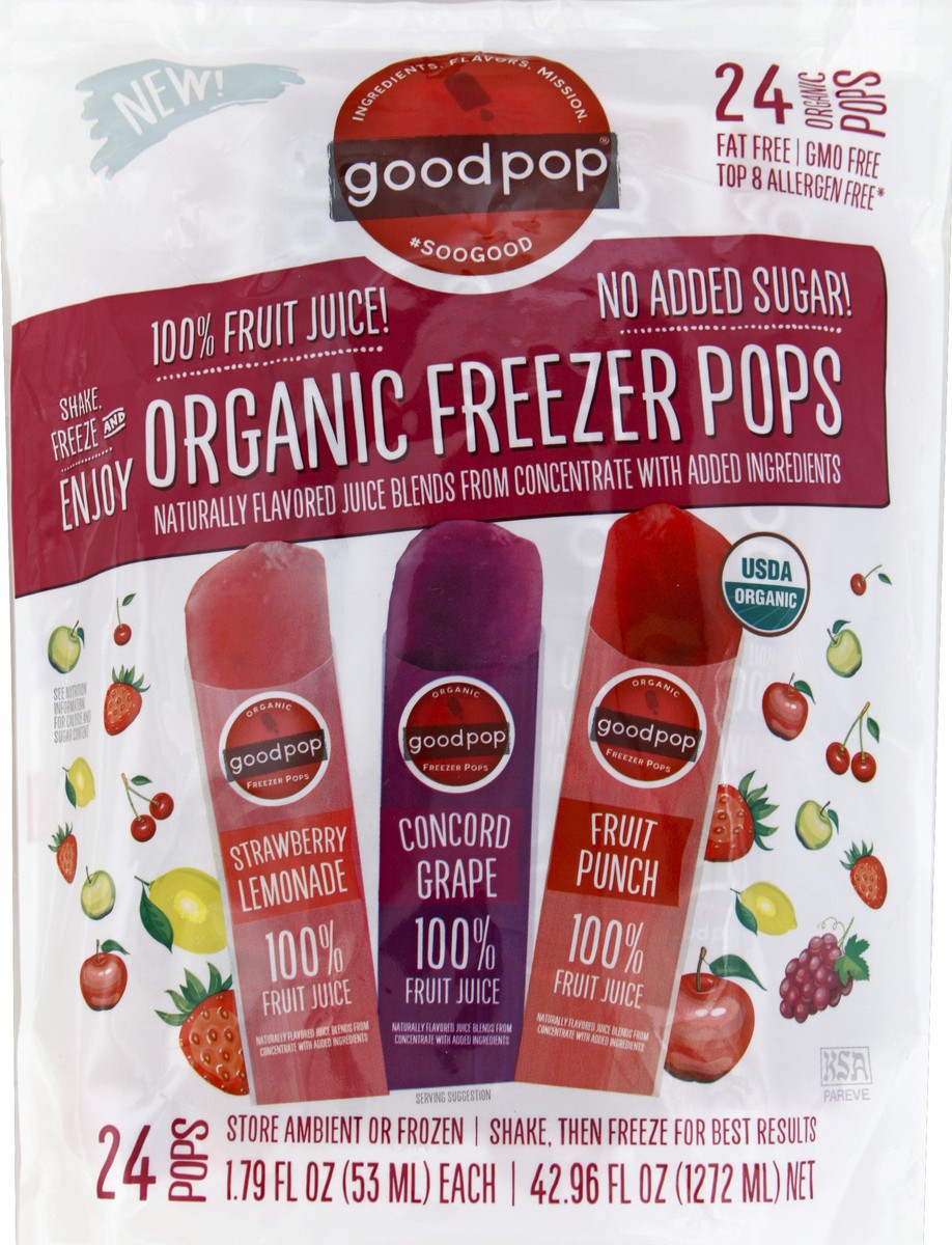 slide 1 of 3, GoodPop Freezer Pops 24 ea, 24 ct; 1.79 fl oz