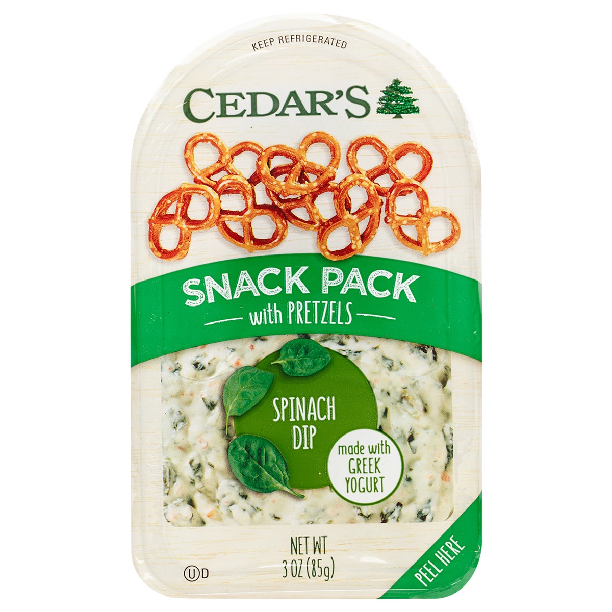 slide 1 of 10, Cedar's Foods Spinach Dip with Pretzels Snack Pack, 3 oz