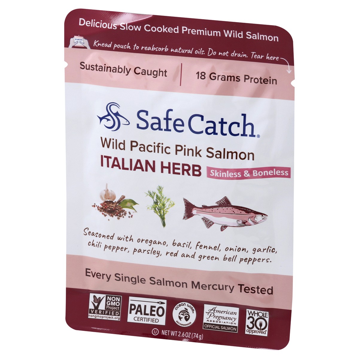 slide 3 of 13, Safe Catch Safecatch Salmon Italian Herb, 3 oz