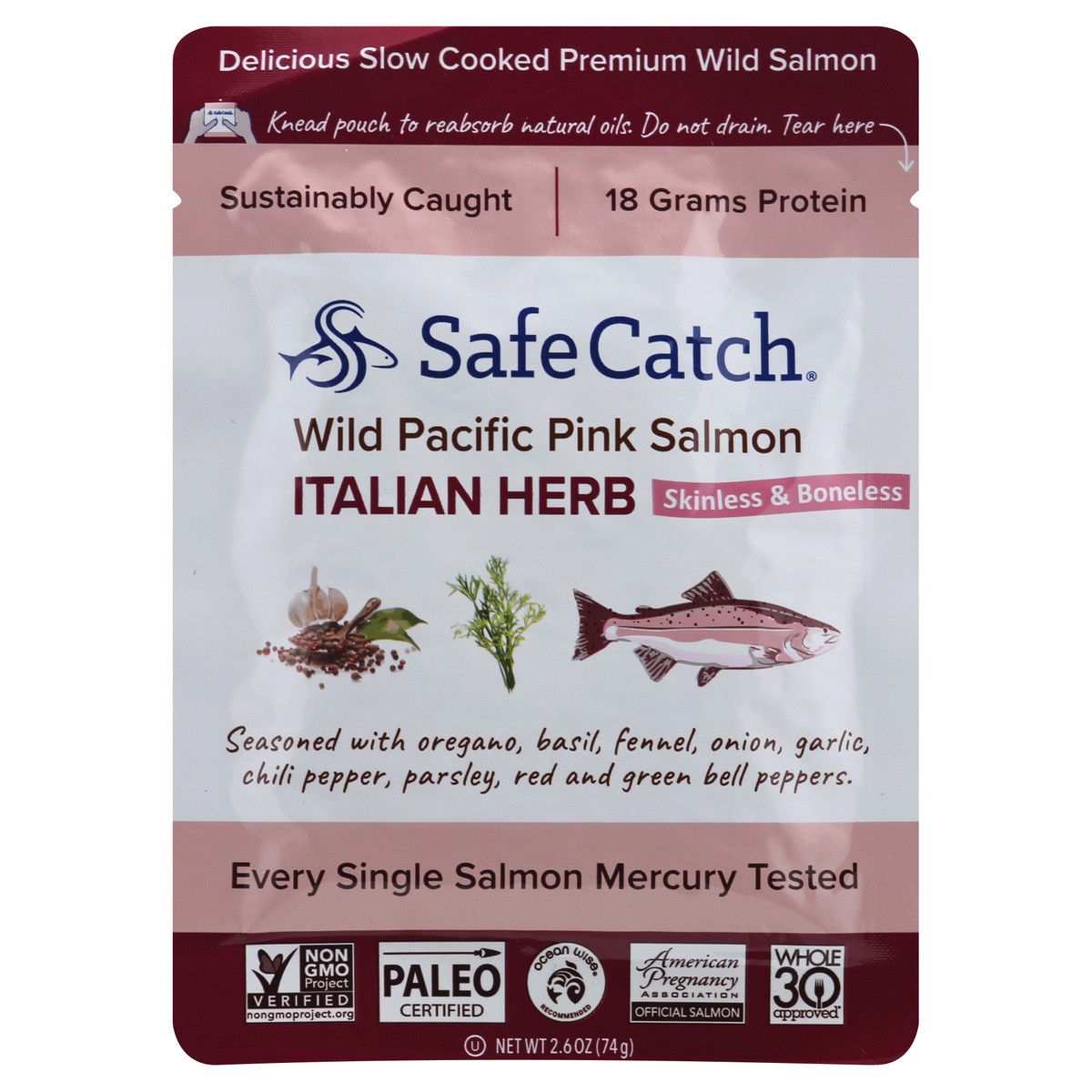 slide 9 of 13, Safe Catch Safecatch Salmon Italian Herb, 3 oz