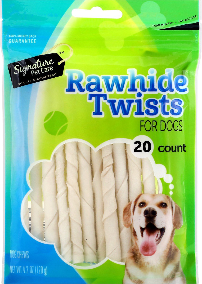 slide 6 of 9, Signature Pet Care Rawhide Twists Dog Chews 20 ea, 20 ct