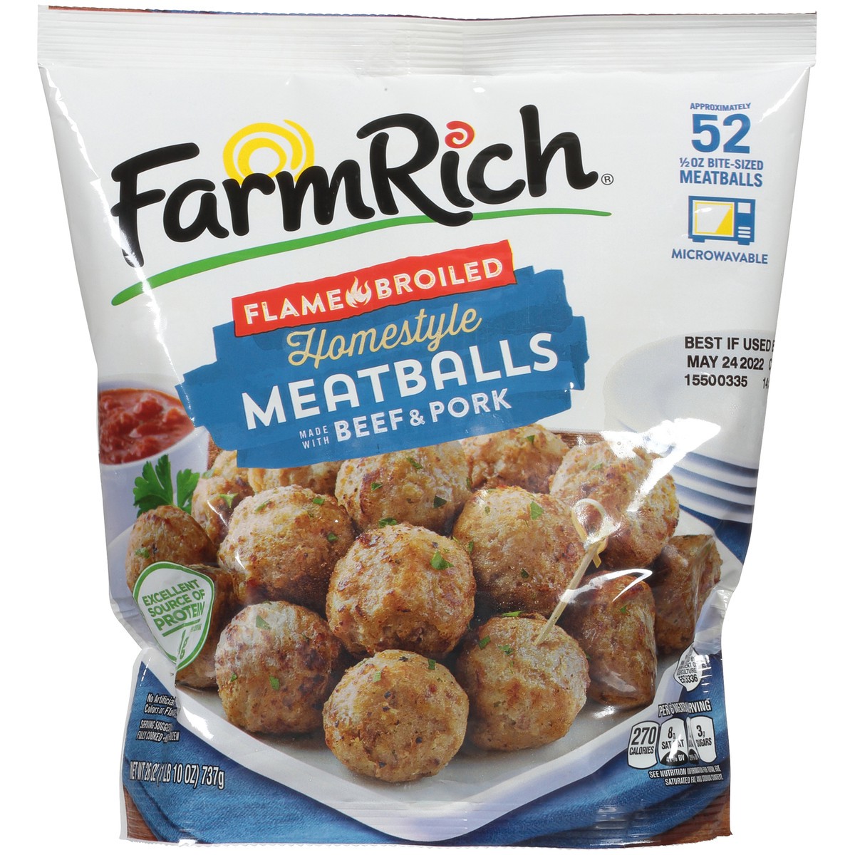 slide 3 of 7, Farm Rich Homestyle Meatballs, 26 oz