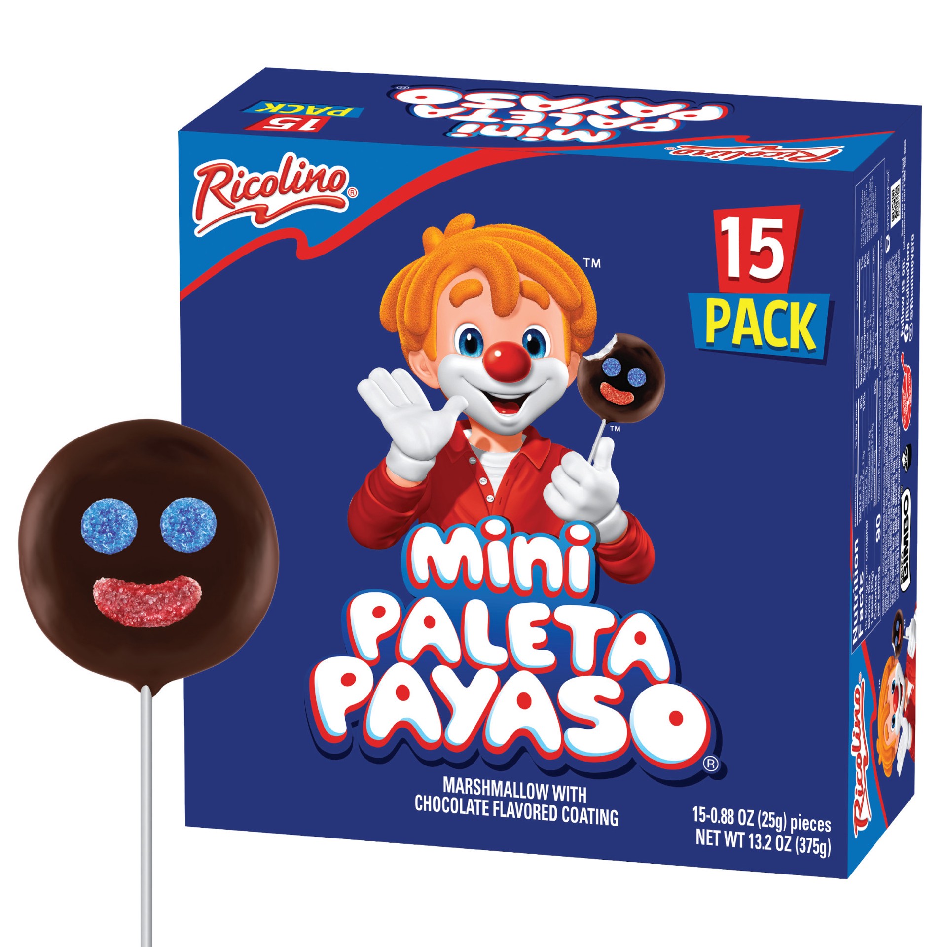 slide 1 of 5, Ricolino Mini Paleta Payaso, 15 ct