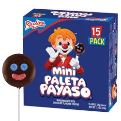 Ricolino Mini Paleta Payaso Chocolate Marshmallow Lollipop