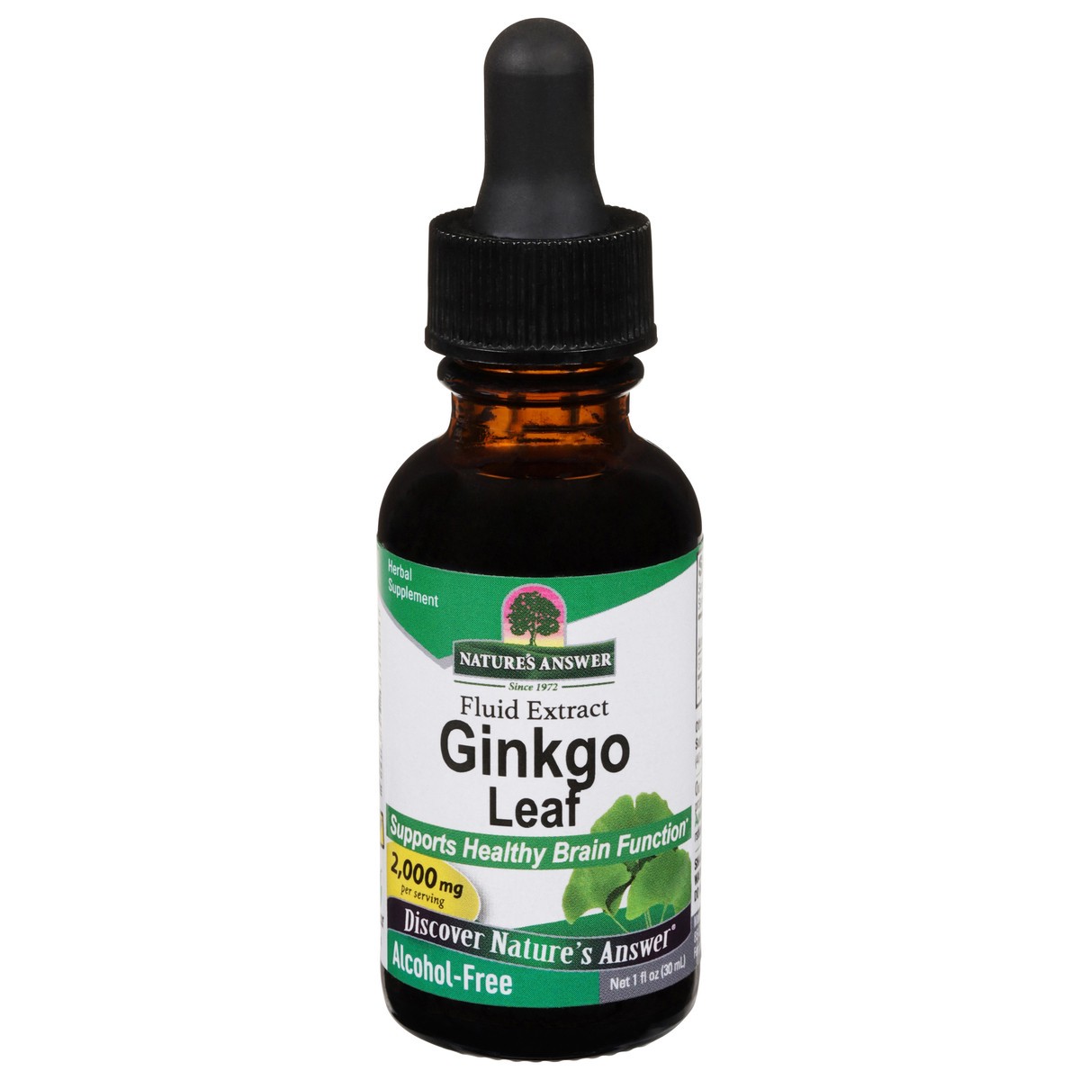 slide 1 of 1, Nature's Answer Ginkgo Leaf Alcohol-Free Liquid Extract 500Mg, 1 Oz, 1 oz