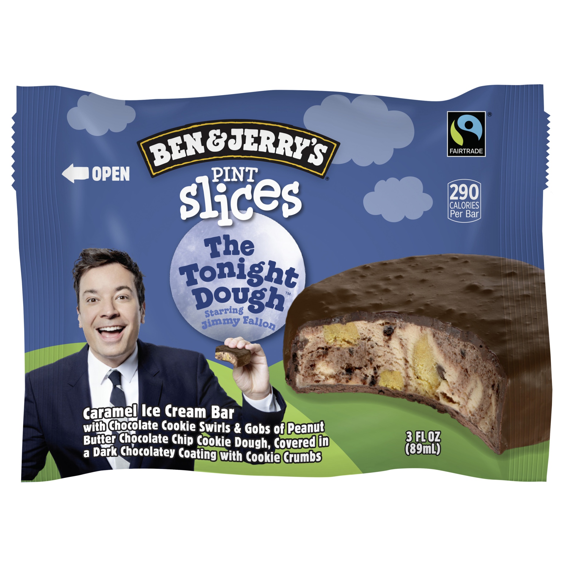 slide 1 of 1, Ben & Jerry's Pint Slices ice cream bar The Tonight Dough, 3 oz, 3 oz