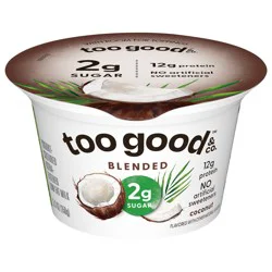 Too Good & Co. Coconut Yogurt-Cultured Ultra-Filtered Low Fat Milk Product, 5.3 OZ Cup