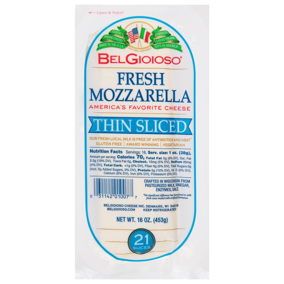 slide 11 of 14, BelGioioso Thin Sliced Fresh Mozzarella Cheese 21 ea, 16 oz