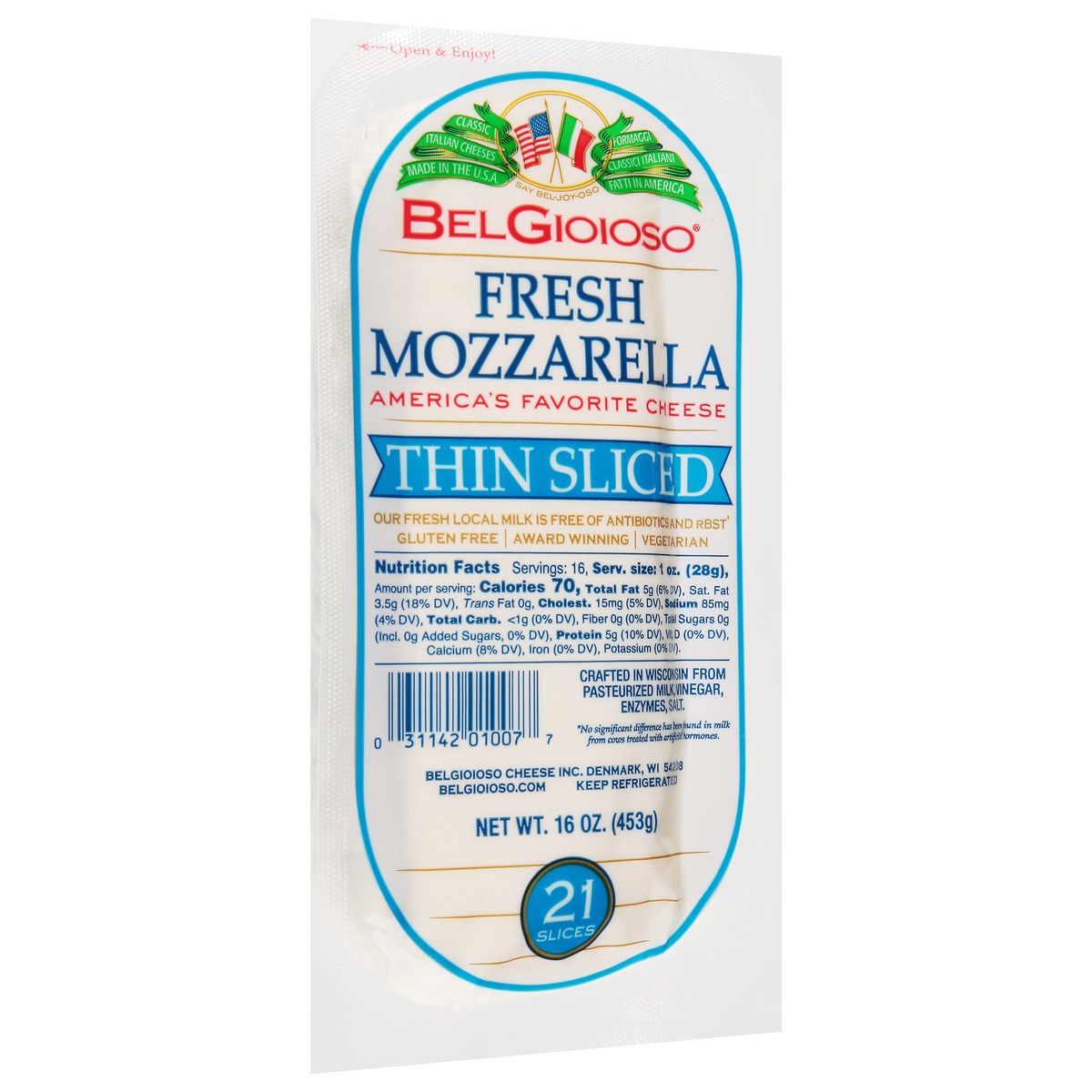 slide 2 of 14, BelGioioso Thin Sliced Fresh Mozzarella Cheese 21 ea, 16 oz