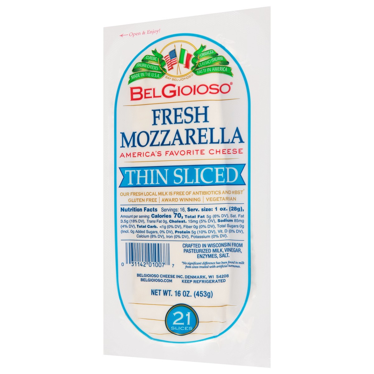 slide 5 of 14, BelGioioso Thin Sliced Fresh Mozzarella Cheese 21 ea, 16 oz