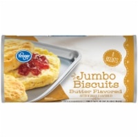 slide 1 of 4, Kroger Butter Flavored Ready-To-Bake Jumbo Biscuits, 8 ct; 16 oz