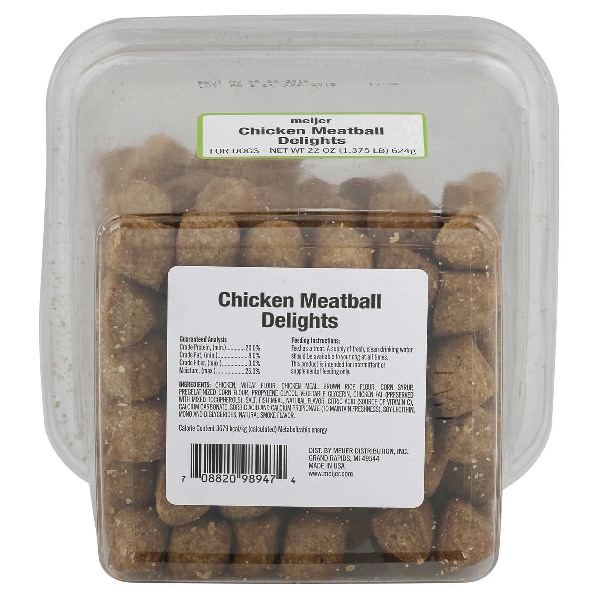 slide 2 of 2, Meijer Chicken Meatball Delights, For Dogs, 22 oz