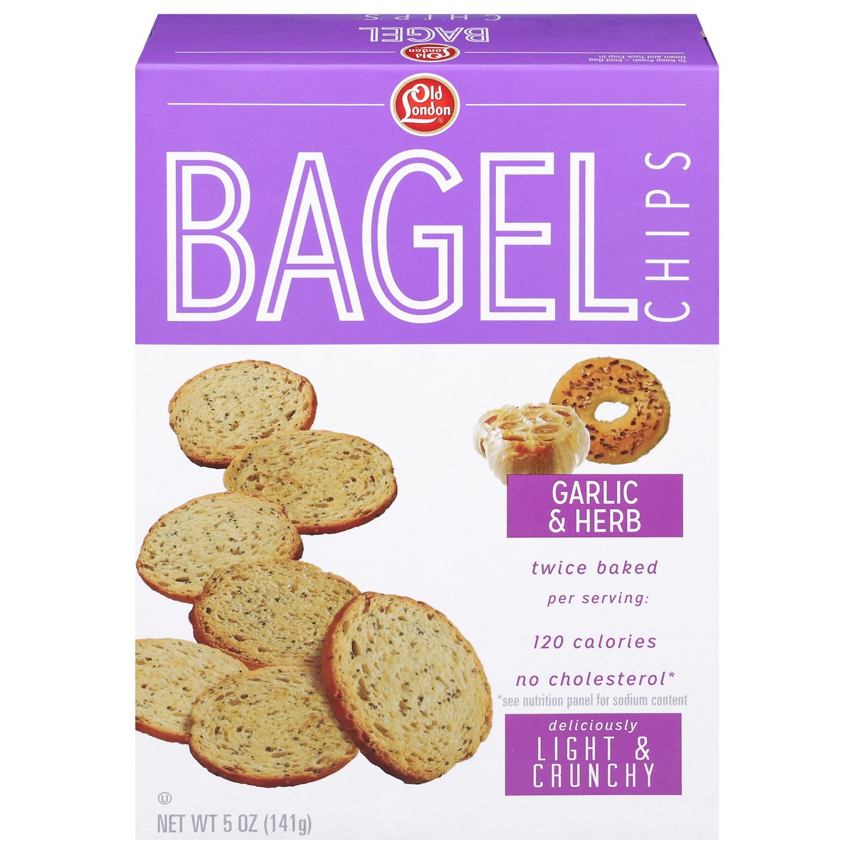 slide 1 of 6, Old London Bagel Chips, 5 oz