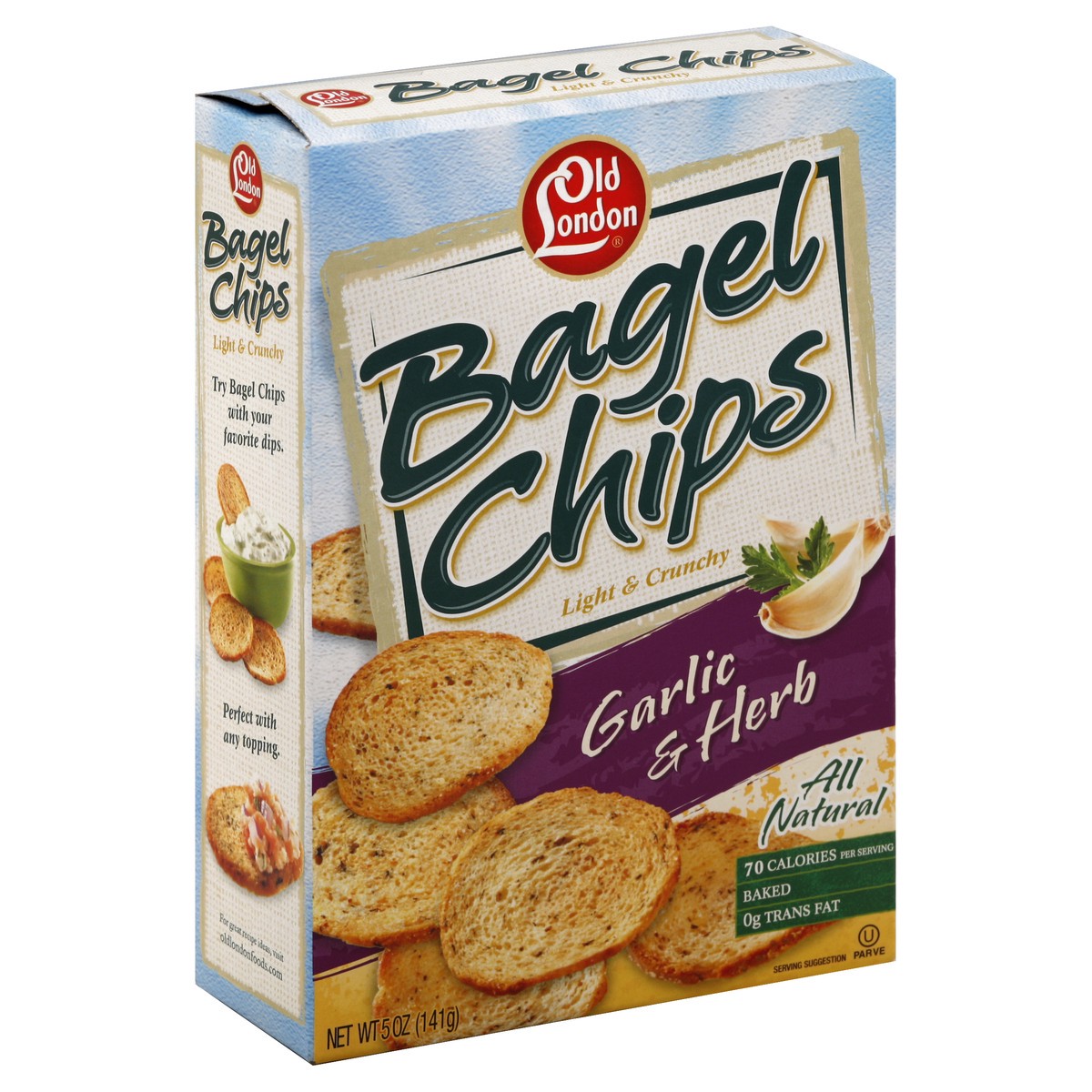 slide 3 of 6, Old London Bagel Chips, 5 oz