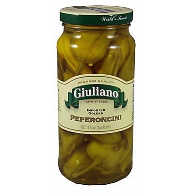 slide 1 of 2, Giuliano Golden Pepperoncini, 16 oz