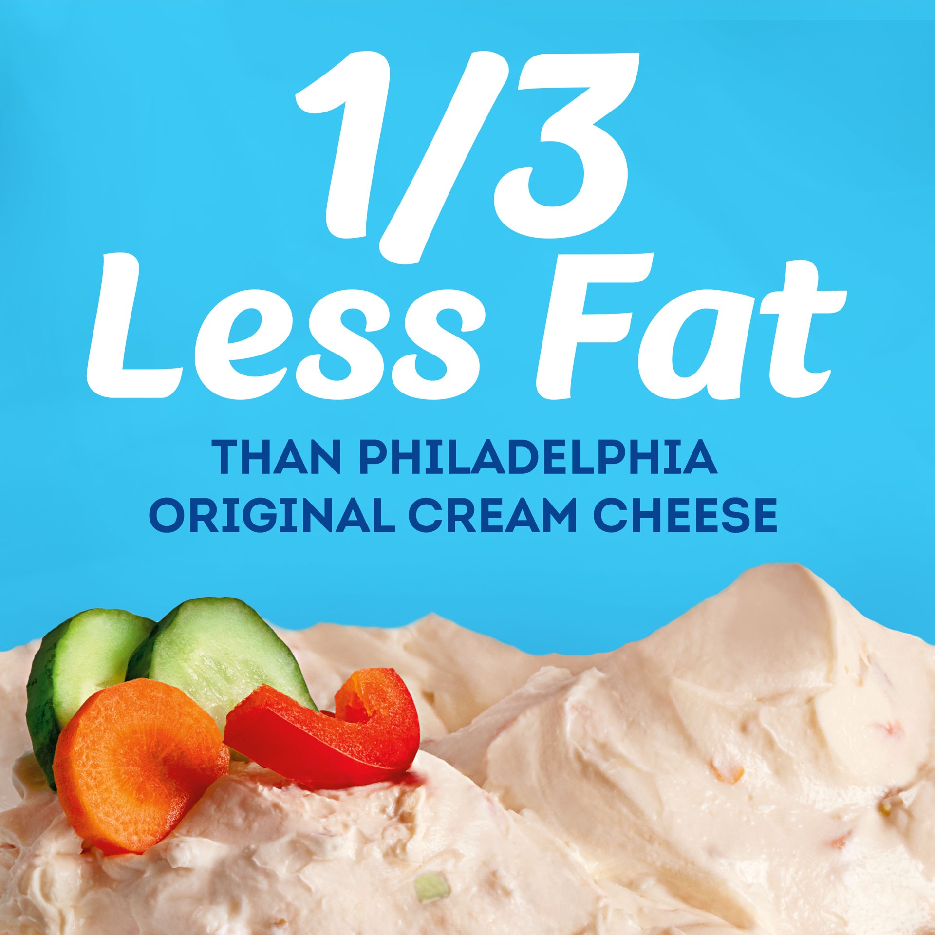 slide 2 of 5, Philadelphia Reduced Fat Garden Vegetable Cream Cheese, 7.5 oz Tub, 7.50 oz