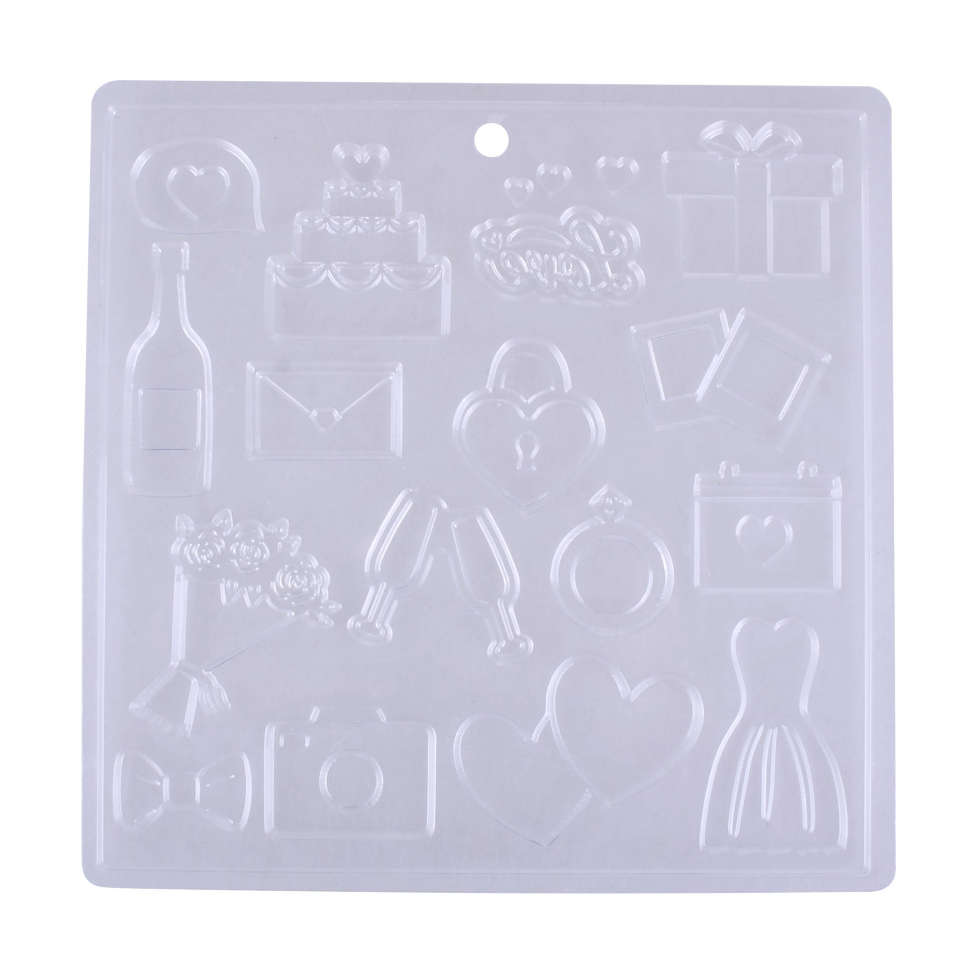 slide 4 of 4, Wedding Plastic Candy Mold By Makery, 7 in x 7 in