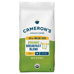 Cameron's Coffee Organic Light Roast Whole Bean Smooth Breakfast Blend Coffee - 32 oz