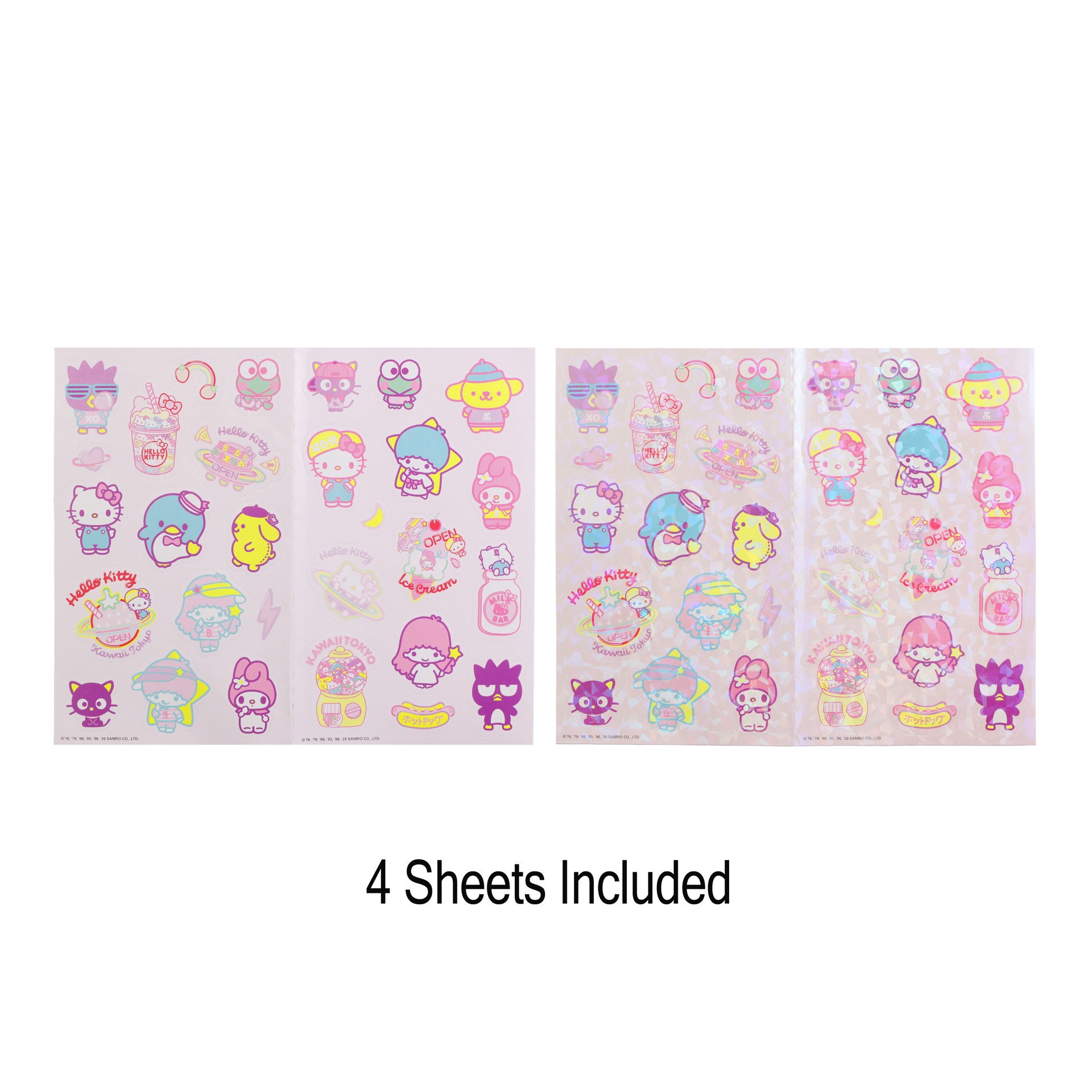 slide 2 of 4, Hello Kitty Stickers, 4 in x 8 in sheet size