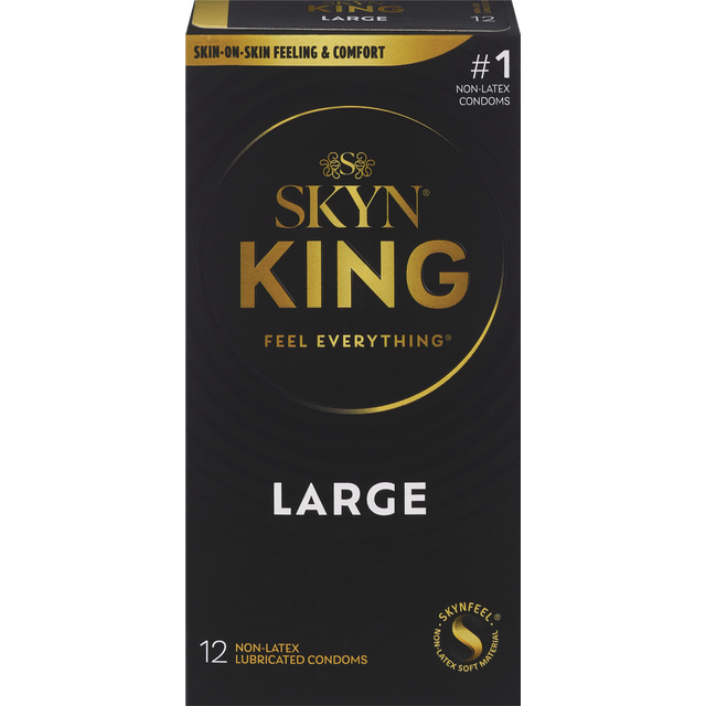 slide 1 of 1, SKYN King Non-Latex Lubricated Large Condoms 12 Each, 12 ct