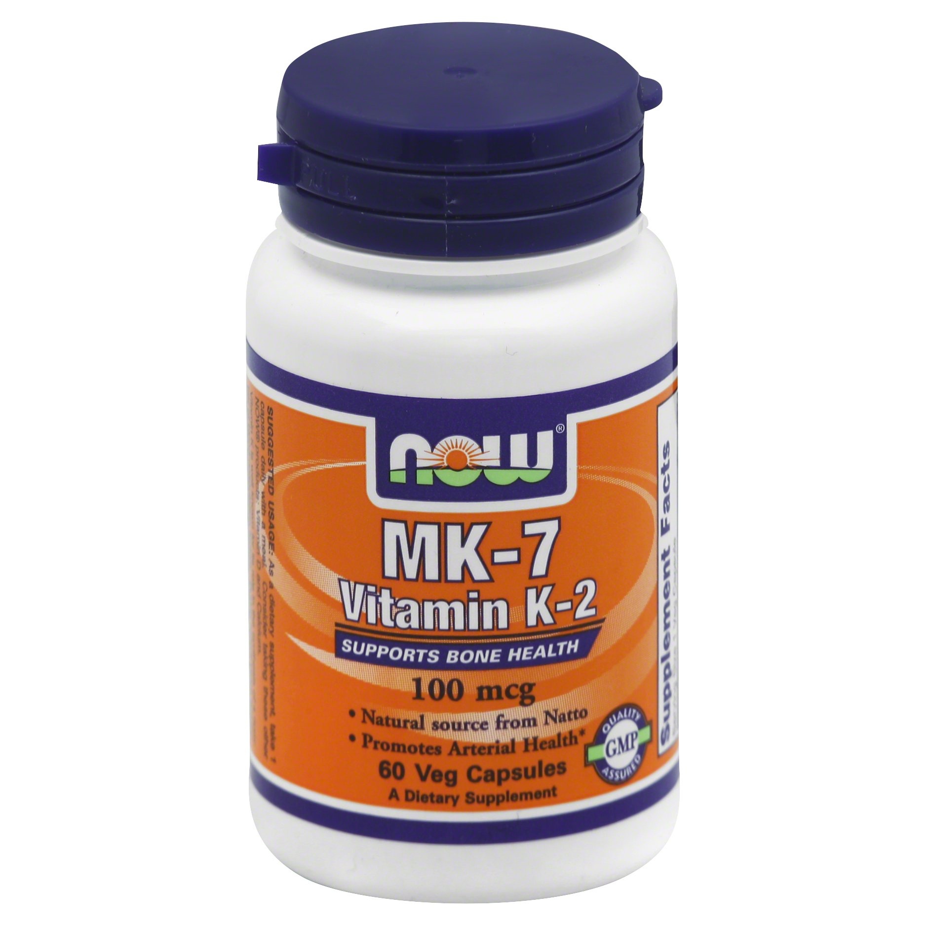 slide 1 of 2, NOW Vitamin Mk-7 K-2 100Mcg, 60 ct