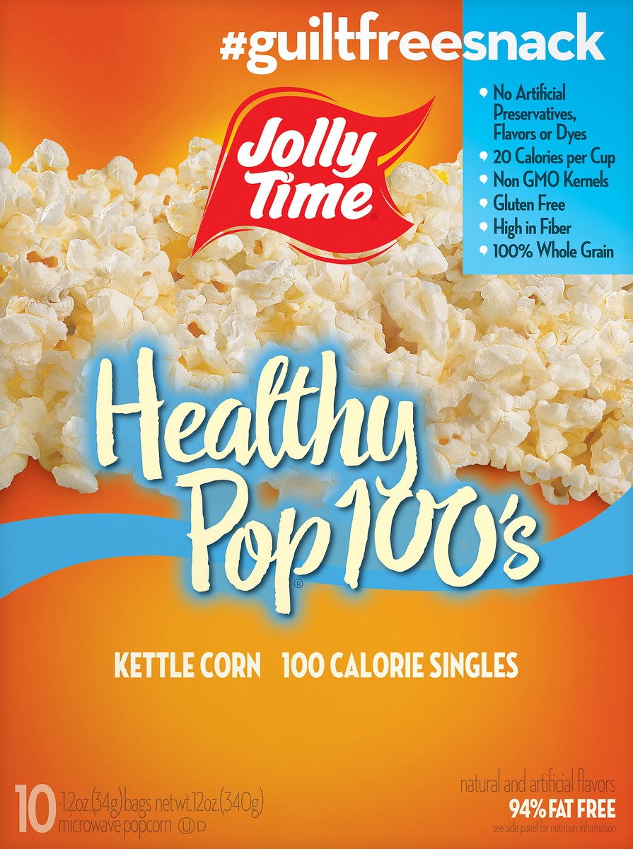 slide 6 of 11, Jolly Time Healthy Pop 100's 100 Calories Singles Kettle Corn Microwave Popcorn 10 ea, 10 ct