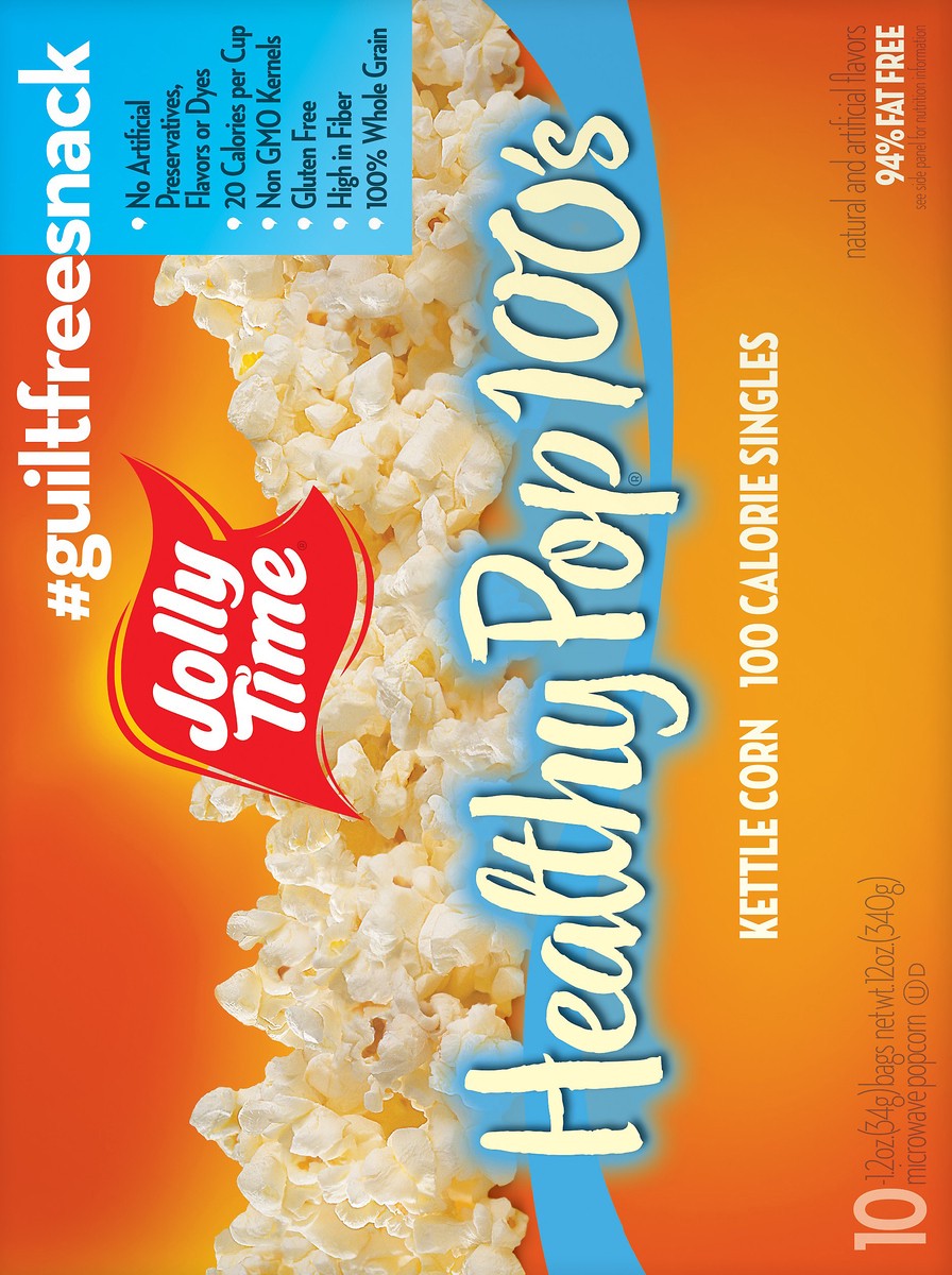 slide 9 of 11, Jolly Time Healthy Pop 100's 100 Calories Singles Kettle Corn Microwave Popcorn 10 ea, 10 ct