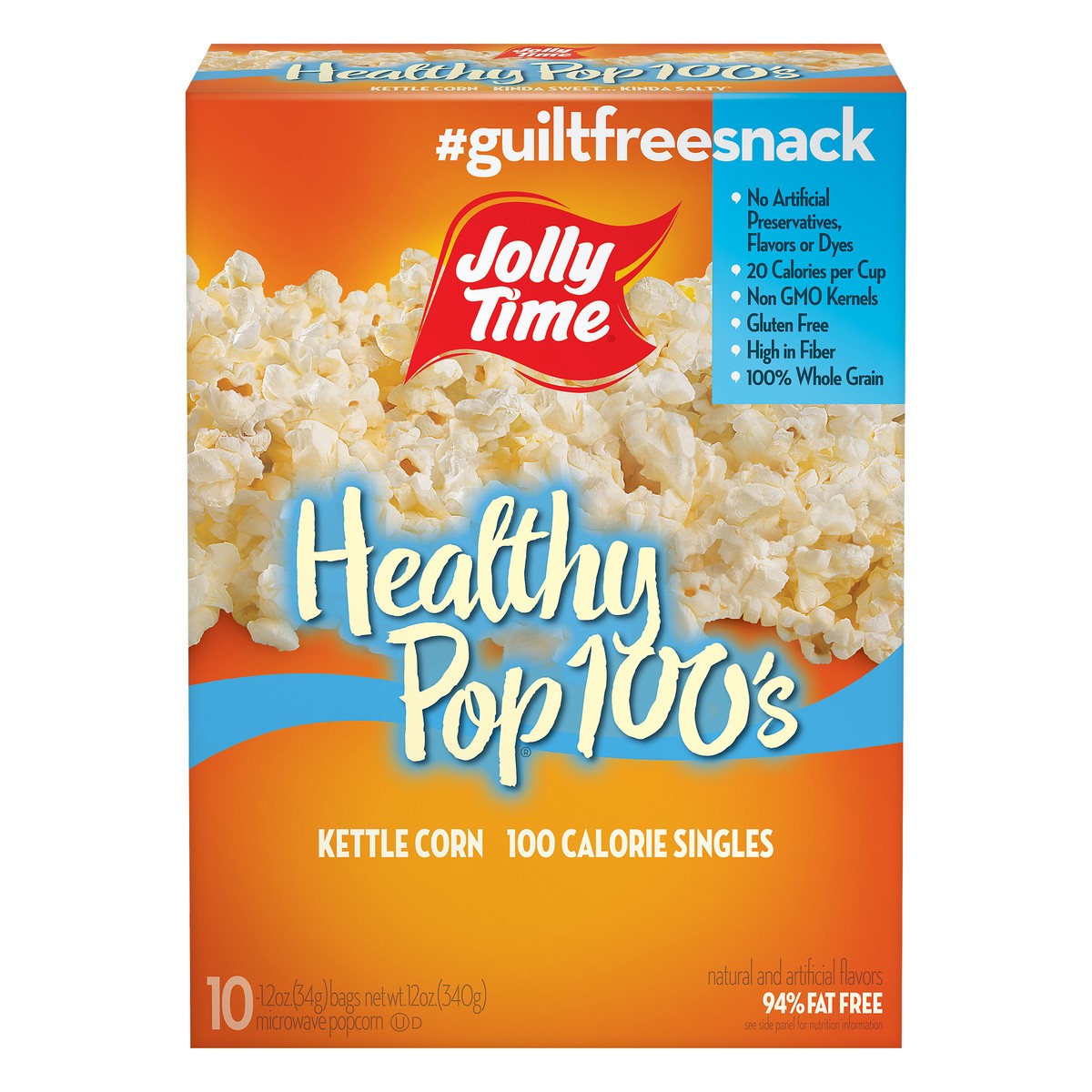 slide 11 of 11, Jolly Time Healthy Pop 100's 100 Calories Singles Kettle Corn Microwave Popcorn 10 ea, 10 ct