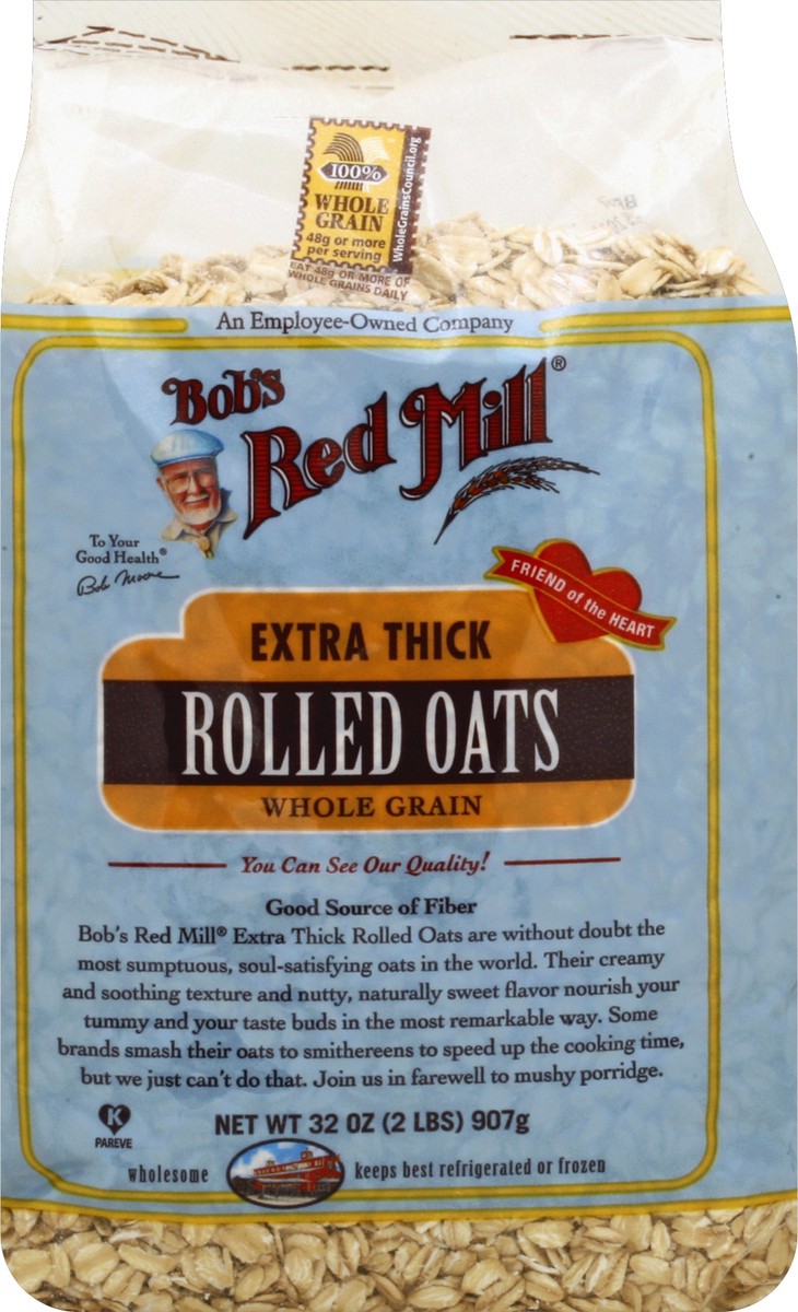 slide 3 of 5, Bob's Red Mill Extra Thick Cut Oats, 32 oz