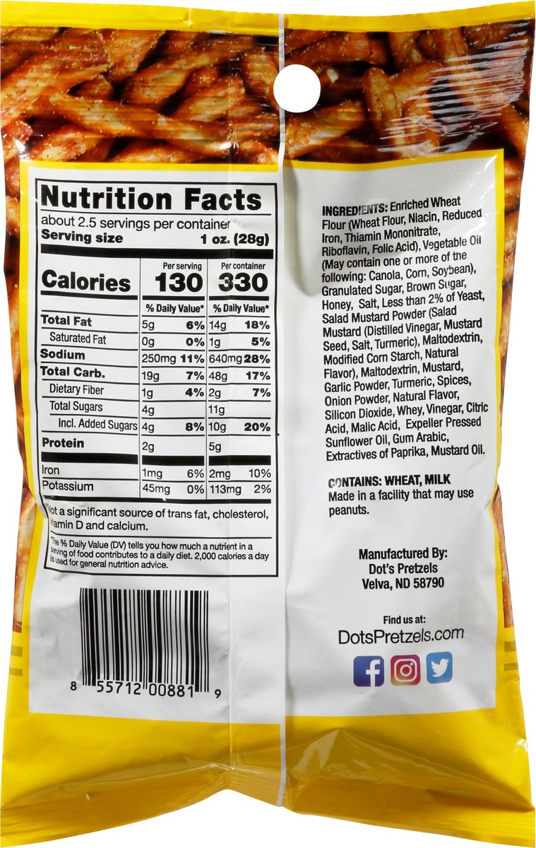 slide 13 of 13, Dot's Homestyle Pretzels Honey Mustard Seasoned Pretzel Twists 2.5 oz, 2.5 oz