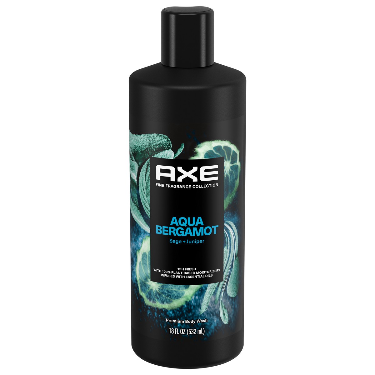 slide 7 of 12, AXE Fine Fragrance Collection Body Wash For Men Aqua Bergamot 12h Refreshing Scent Shower Gel Infused with Bergamot, Sage, and Juniper Essential Oils 18 oz, 18 fl oz