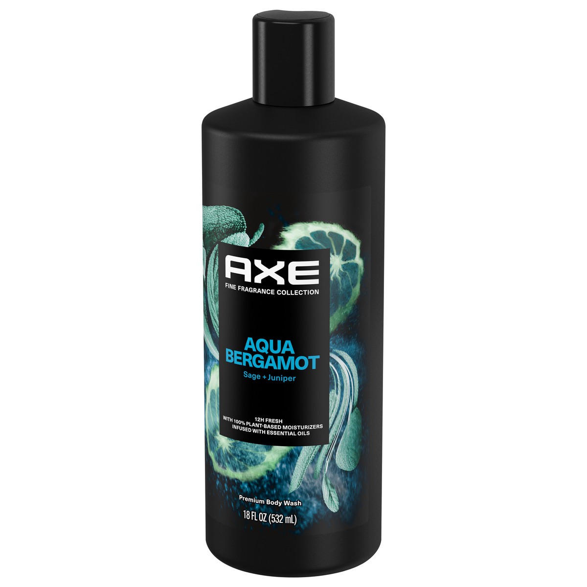 slide 8 of 12, AXE Fine Fragrance Collection Body Wash For Men Aqua Bergamot 12h Refreshing Scent Shower Gel Infused with Bergamot, Sage, and Juniper Essential Oils 18 oz, 18 fl oz