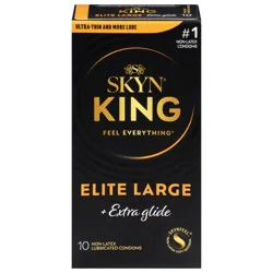 SKYN King Elite Large + Extra Glide Non-Latex Lubricated Condoms 10 Each
