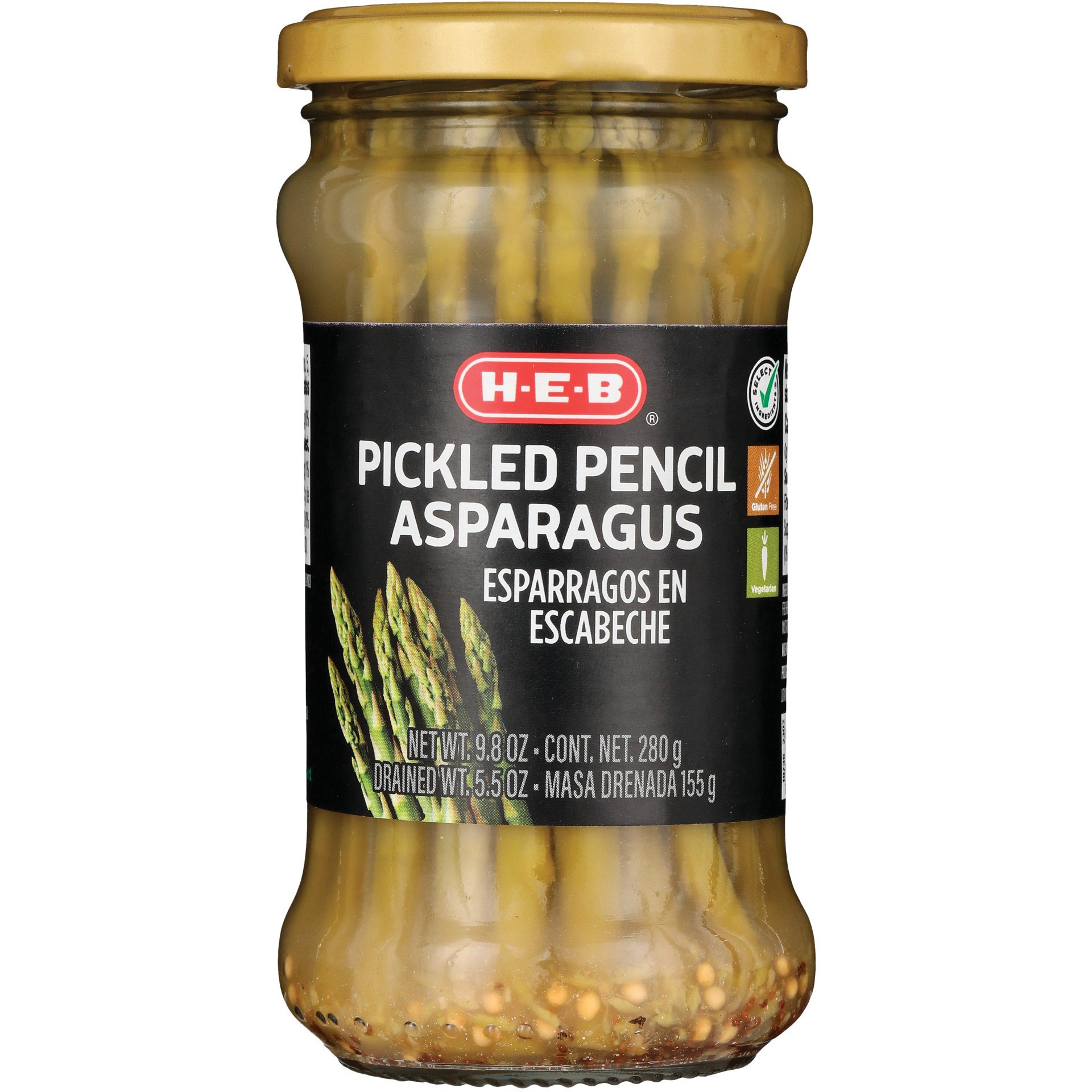 slide 1 of 1, H-E-B Pickled Pencil Asparagus, 9.87 oz