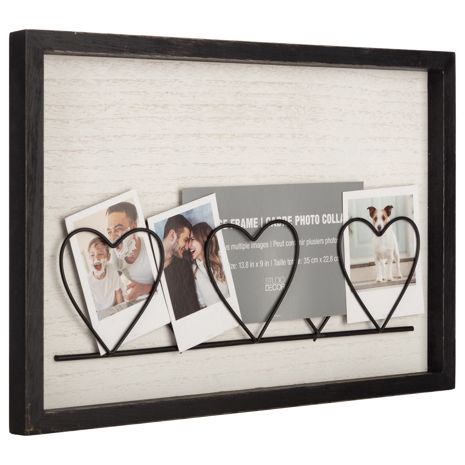 slide 2 of 5, 5 Opening Black Wire Heart Collage Frame By Studio Decor, 13.8 in x 9 in x 0.9 in