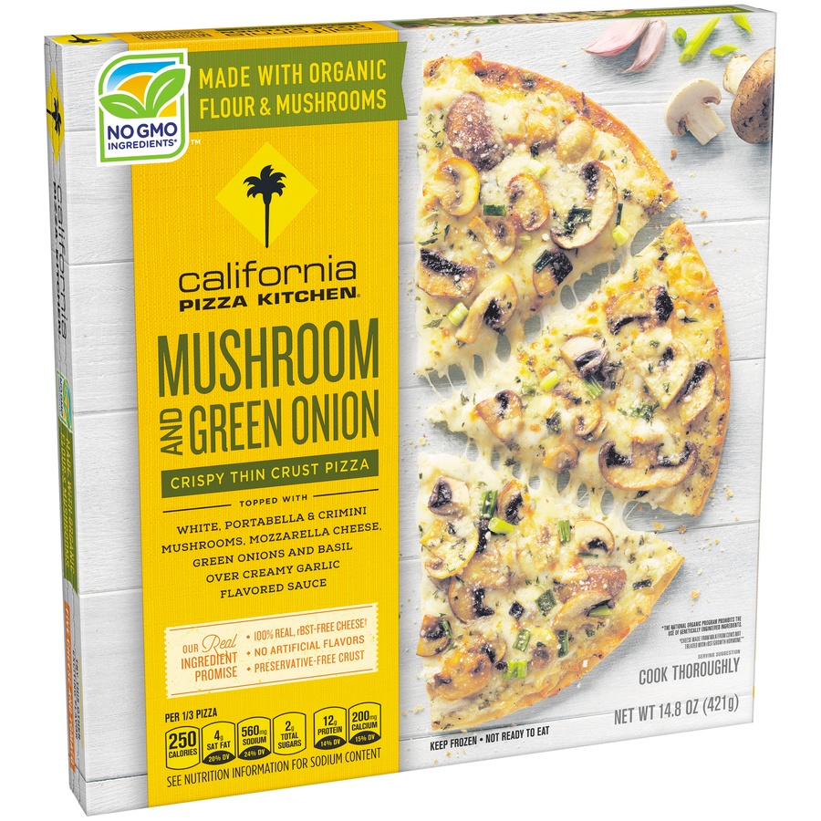 slide 2 of 8, California Pizza Kitchen Mushroom And Green Onion Thin Crust Pizza, 14.8 oz