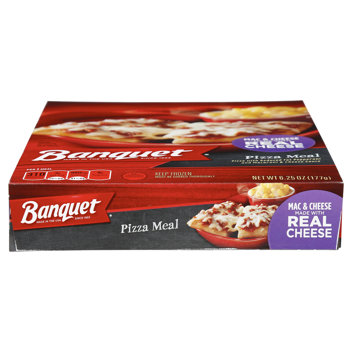 slide 14 of 17, Banquet Basic Pizza with Reduced Fat Pepperoni Frozen Single Serve Meal, 6.25 Ounce, 6.25 oz