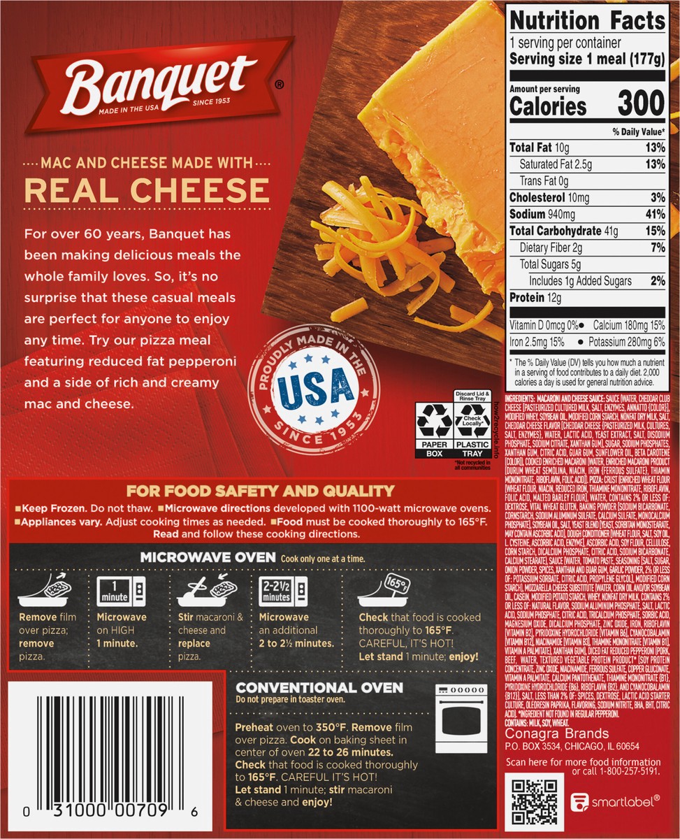 slide 2 of 17, Banquet Basic Pizza with Reduced Fat Pepperoni Frozen Single Serve Meal, 6.25 Ounce, 6.25 oz