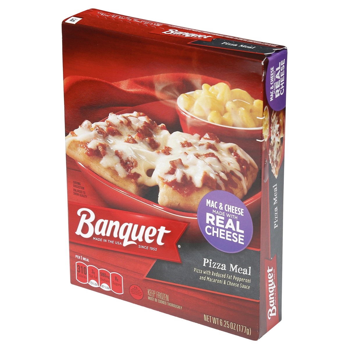 slide 17 of 17, Banquet Basic Pizza with Reduced Fat Pepperoni Frozen Single Serve Meal, 6.25 Ounce, 6.25 oz