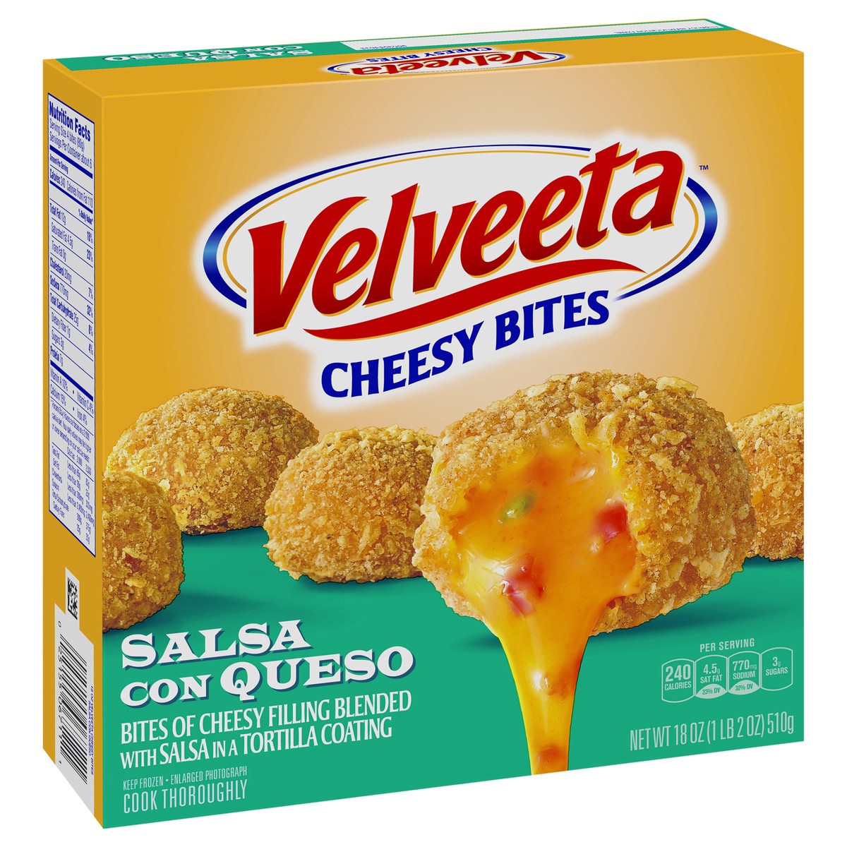 slide 12 of 13, Velveeta Salsa con Queso Cheesy Bites Frozen Snacks, 18 oz Box, 18 oz