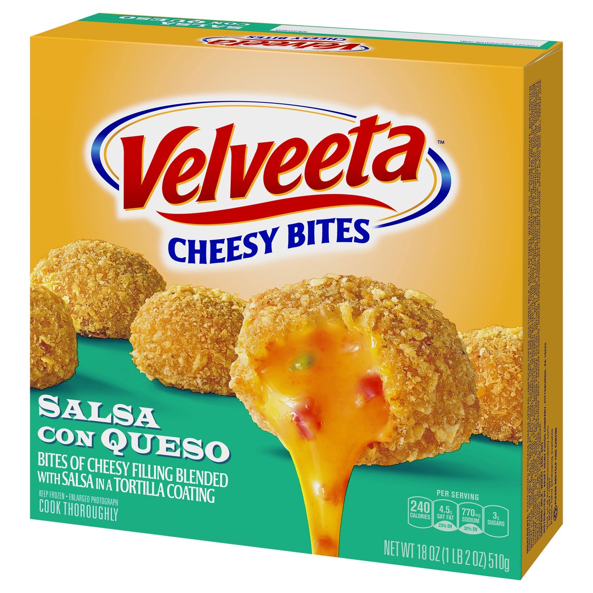 slide 5 of 13, Velveeta Salsa con Queso Cheesy Bites Frozen Snacks, 18 oz Box, 18 oz