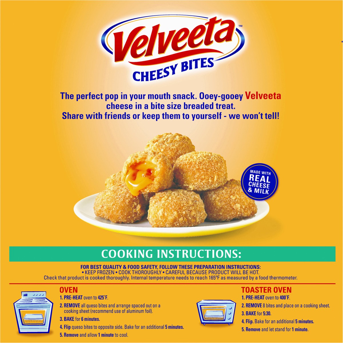 slide 6 of 13, Velveeta Salsa con Queso Cheesy Bites Frozen Snacks, 18 oz Box, 18 oz